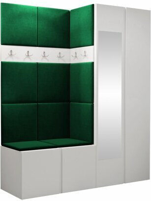 Hartford 278 Entry Furniture with Mirror & Hanger Aspro 158x46x186cm