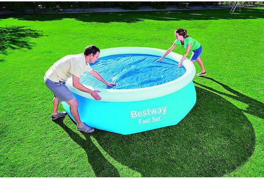 Синьо соларно покривало за басейн Bestway Flowclear 244 см кръгло, 210 см