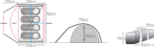 Hupa Camping Tent Igloo Green With Double Cloth 4 Seasons For 4 People 340x250x170cm