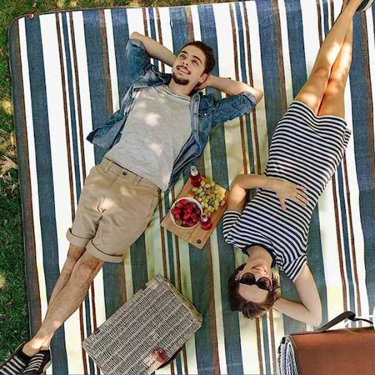 Picnic Beach Blanket Foldable Bag Model Waterproof Oxford 200 x 145 Cm Blue