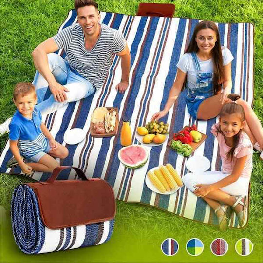 Picnic Beach Blanket Foldable Bag Model Waterproof Oxford 200 x 145 Cm Blue