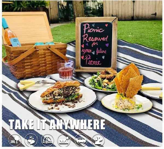 Picnic Beach Blanket Foldable Bag Model Waterproof Oxford 200 x 145 Cm Blue
