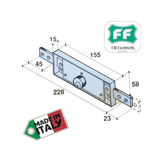 F.lli Facchinetti Garage Roller Shutter Lock F100f1000 Center Locking