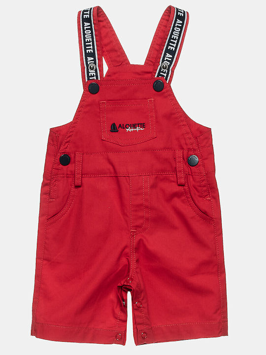 Kids Set With Dungarees Summer 2 Pieces Red