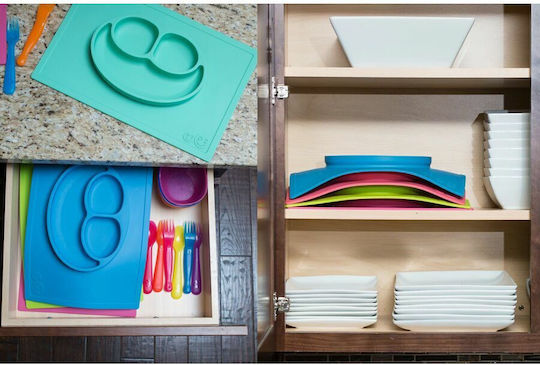 Ezpz Silicone Baby Tray Happy Mat for 24+ months Blue
