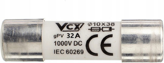 Set 10 Cylindrical Fuse Gpv 16a 1000v Dc Vcx 10x38mm