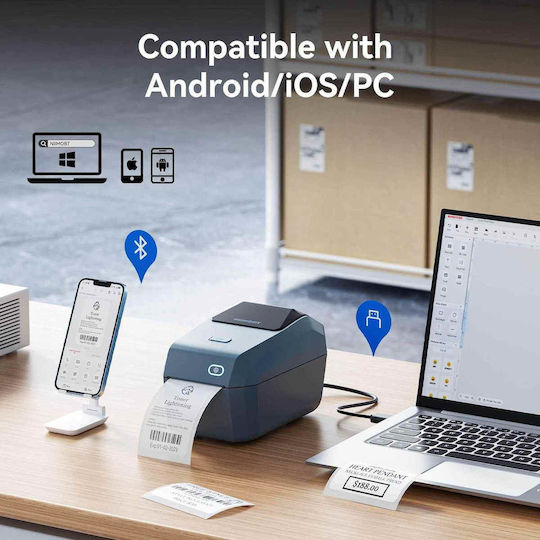 Niimbot K3_W Ηλεκτρονικός Ετικετογράφος με Bluetooth & Wi-Fi Μπλε