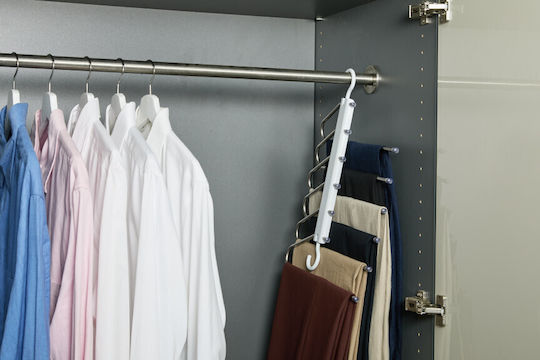 Set of 2 Space-Saving Closet Hangers with 6 Slots 8720604887228 Umuzi Cleaning