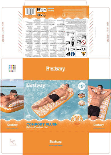 Bestway Aufblasbare Pool-Matratze Orange 183x84cm