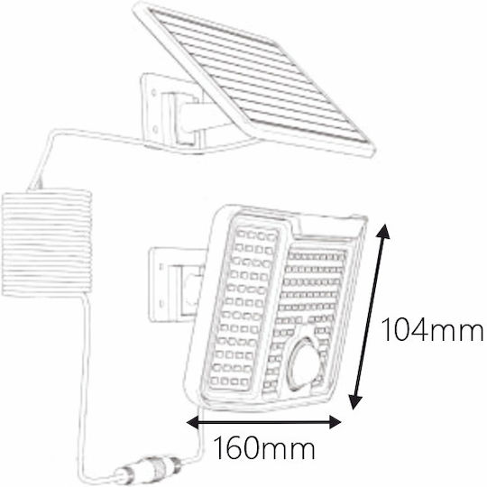 Lightex Solar Light 5.5W 400lm Natural White 4000K with Motion Sensor and Photocell IP44