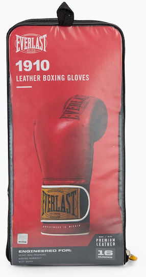 Everlast 1910 Classic Training Mănuși de Box din Piele pentru Competiție Roșii