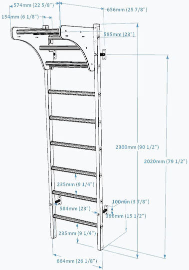BenchK Bară de tracțiune Perete pentru Utilizator până la 120kg