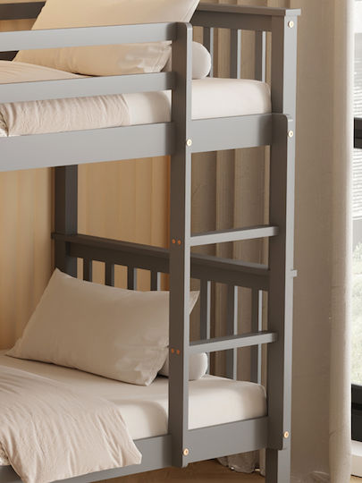 Lantai Kids Bed Bunk Single Gray for Mattress 90x190cm