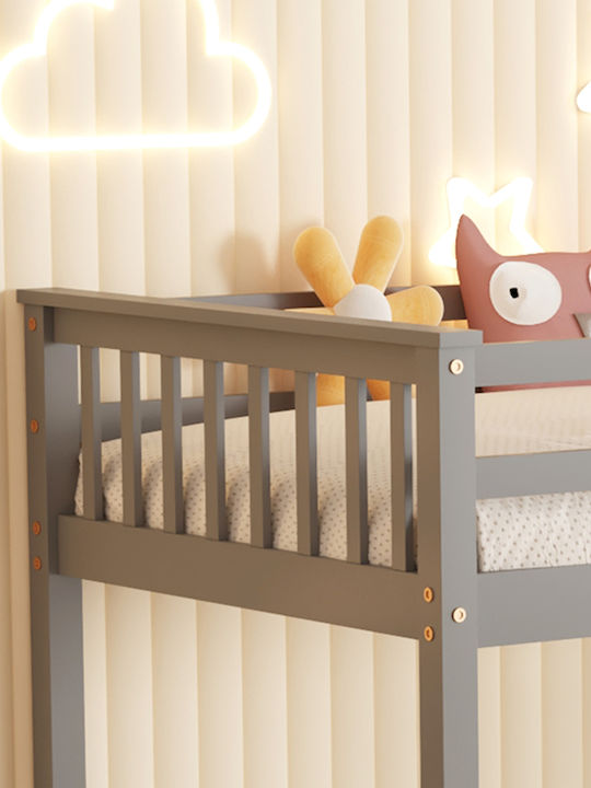 Lantai Kids Bed Bunk Single Gray for Mattress 90x190cm