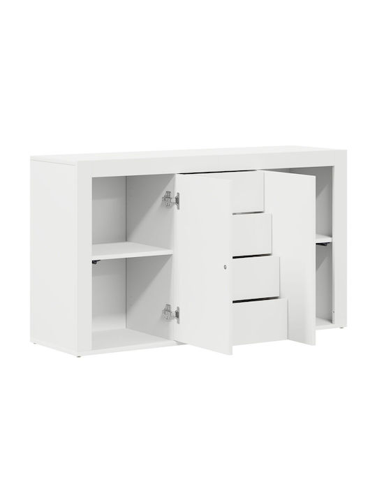 Sideboard Wooden with Drawers White 120x36x69cm