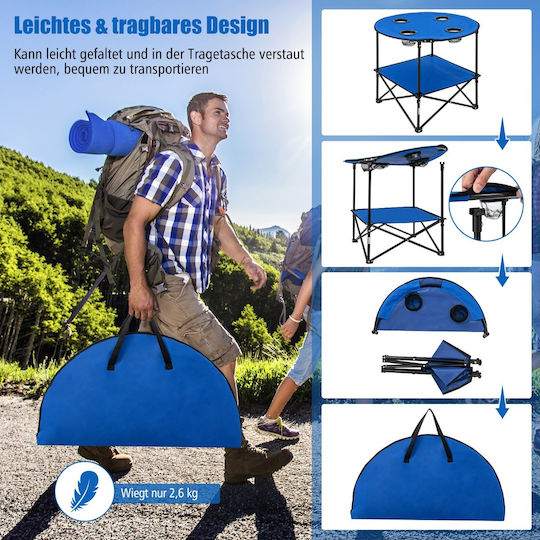 Costway Tabelle Metall für Camping Klappbar 72cm Rosa