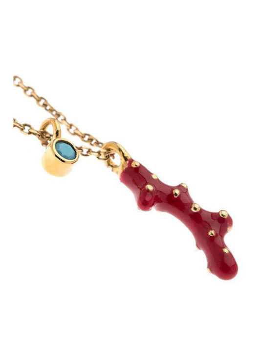 Arteon Necklace From Gold Plated Silver Red