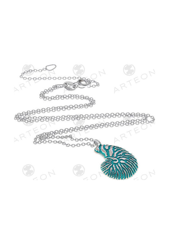 Arteon Silber Halskette Hellblau