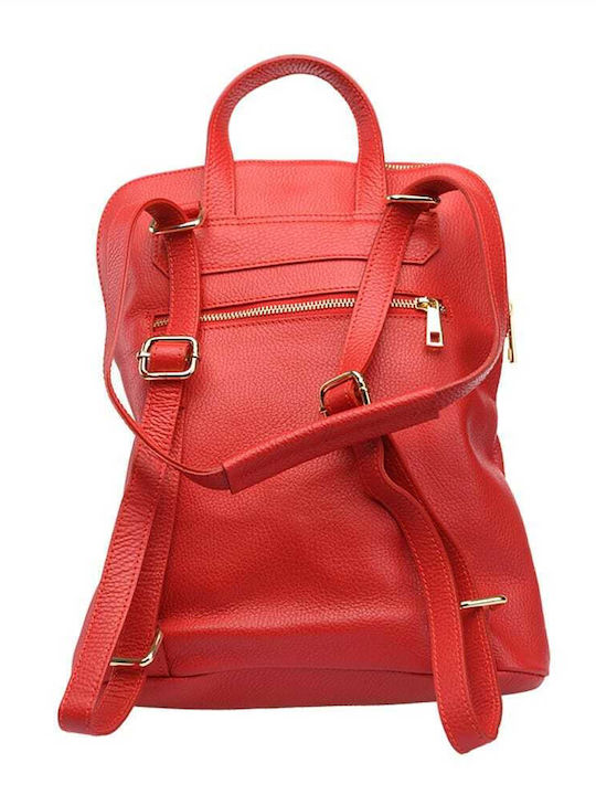 De piele Geantă de damă Rucsac Roșie