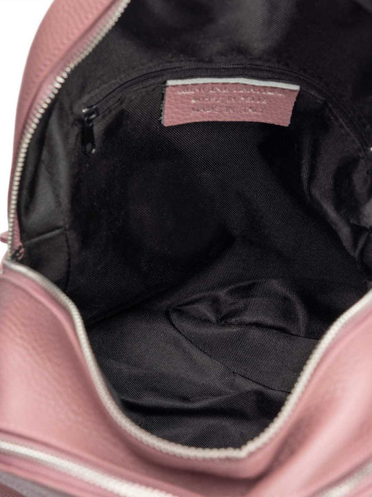 Leder Damentasche Rucksack Rosa