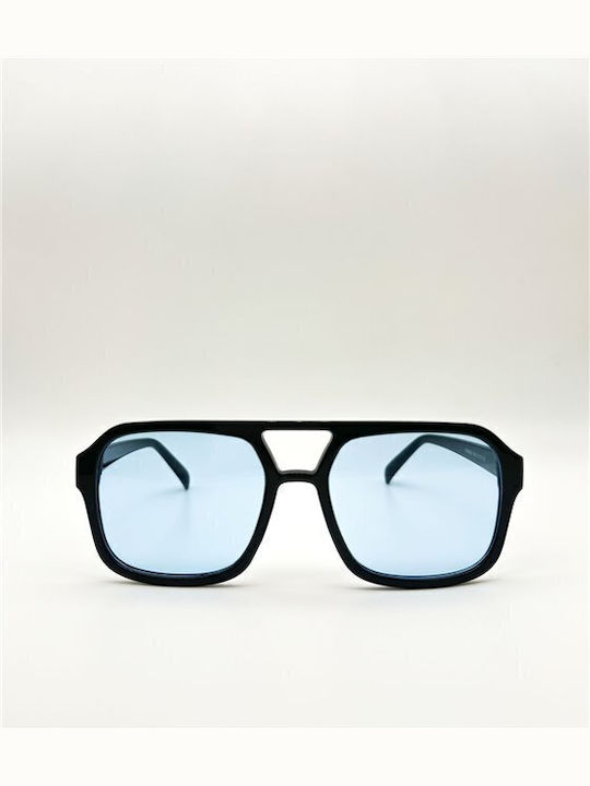 Looks Style Eyewear Unisex Γυαλιά Ηλίου με Μπλε Κοκκάλινο Σκελετό και Μπλε Φακό 74aet-98062