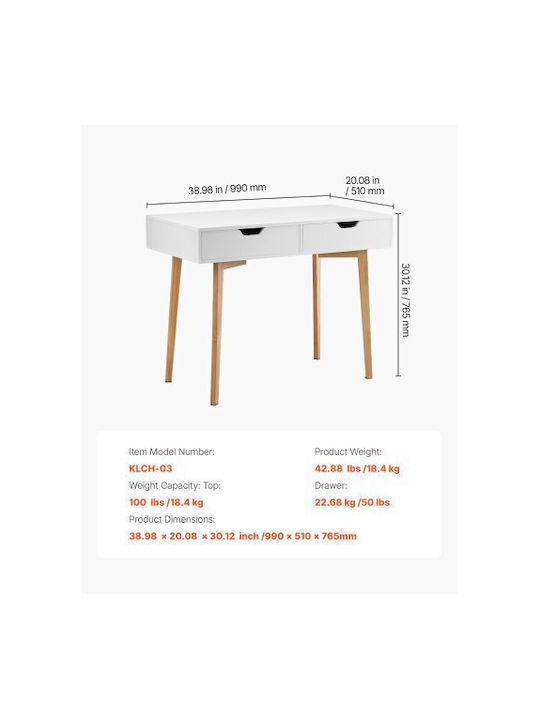 Birou Pentru Copii Alb 99x51x76.5cm