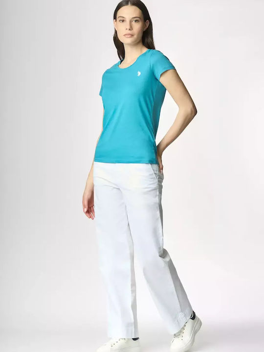 Women's Athletic Blouse Short Sleeve Light Blue