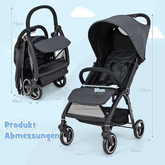 Costway Baby Stroller Suitable for Newborn Black 15kg
