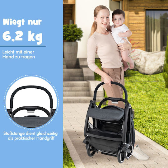 Costway Baby Stroller Suitable for Newborn Black 15kg