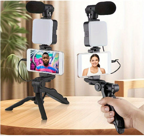 Verk Group Cell Phone Tripod Bluetooth With Black Lighting