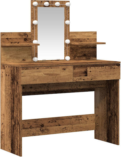 Schminktisch aus Massivholz & Metall Old Wood mit Spiegel 100x40x130cm Schminktisch aus Massivholz & Metall Old Wood mit Spiegel 100x40x130cm