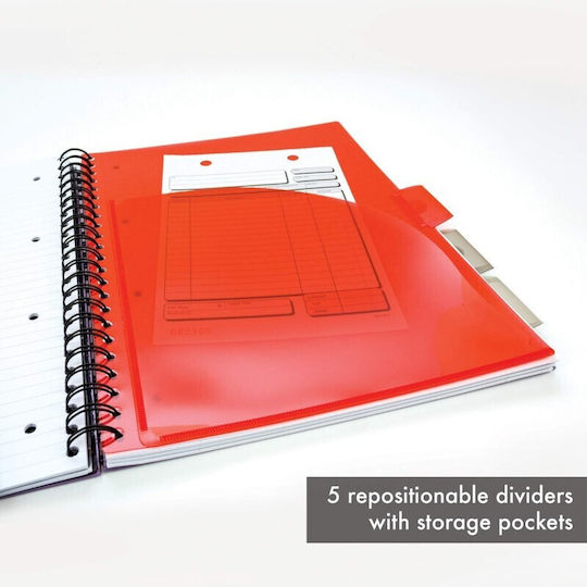 Pukka Pad Spiral Notebook Ruled A4 200 Sheets 5 Subjects Multicolour 1pcs