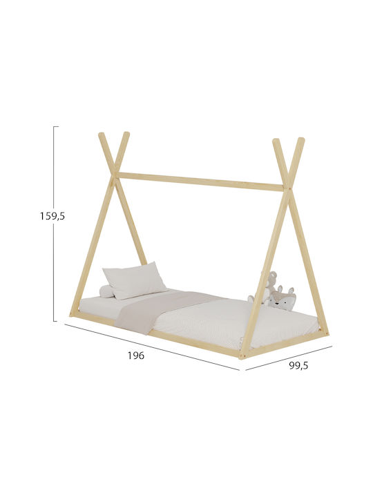 Munk Montessori Kids Bed Montessori Single Beige for Mattress 90x190cm