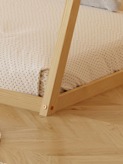 Munk Montessori Детско Легло Montessori Единично Бежов за Матрак 90x190см