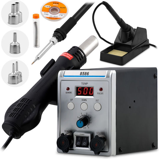 700w Soldering Station Hm-294 2 In 1 5 Nozzles Lcd 230v