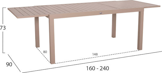 Τραπέζι Krum Επεκτεινόμενο 160(+80)x90x73(+80) Καπουτσίνο Τραπέζι Krum Επεκτεινόμενο 160(+80)x90x73(+80) Καπουτσίνο