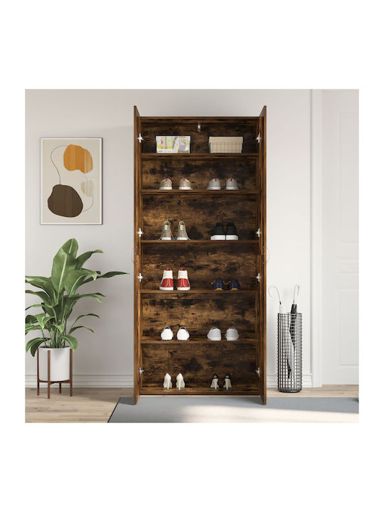 Wooden Shoe Organizer Beige 80x35.5x180cm
