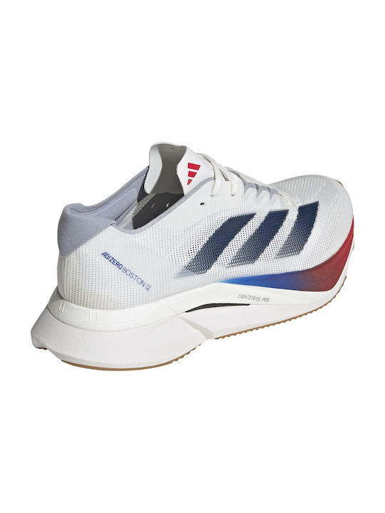 Adizero Boston 12 Ανδρικά Αθλητικά Παπούτσια Running Λευκά