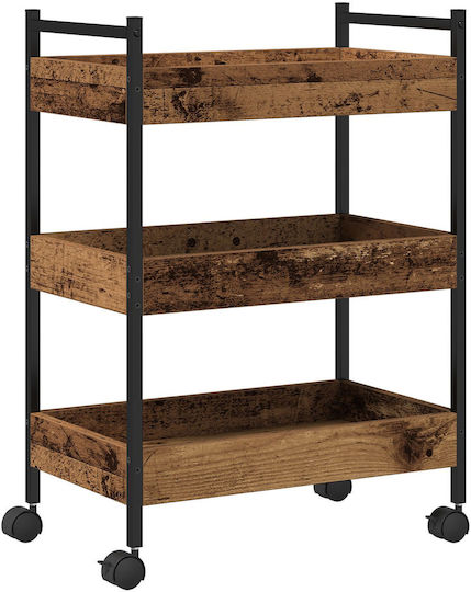 vidaXL Τρόλεϊ Κουζίνας Ξύλινο Καφέ 50x30x70cm vidaXL Τρόλεϊ Κουζίνας Ξύλινο Καφέ 50x30x70cm