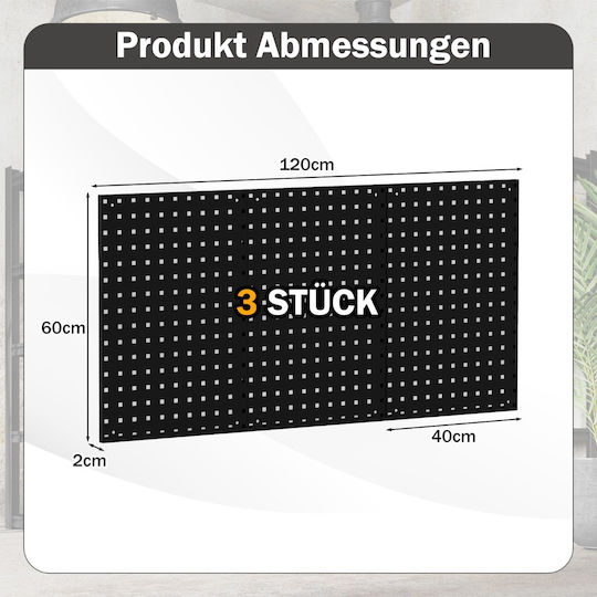Costway Durchbrochener Rücken 60x40cm 1Stück TA10069BK