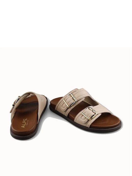 Leder Damen Flache Sandalen Beiges