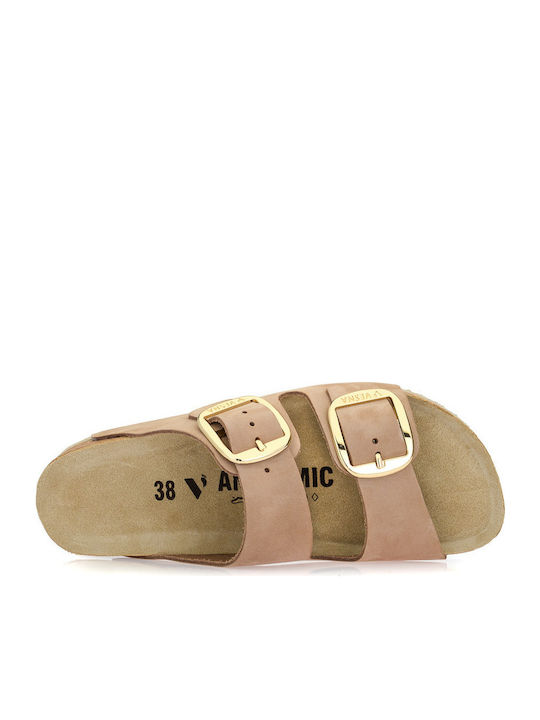 Leather Women's Flat Sandals Anatomic Sabbia