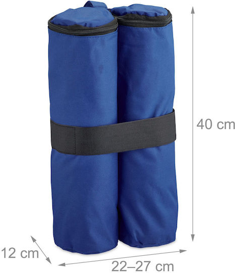 Set 4 Sacii de Ancorare pentru Pavilion Relaxdays Dimensiuni 40 X 42 Cm Capacitate de Umplere 10 Kg per Sac Albastru Negru