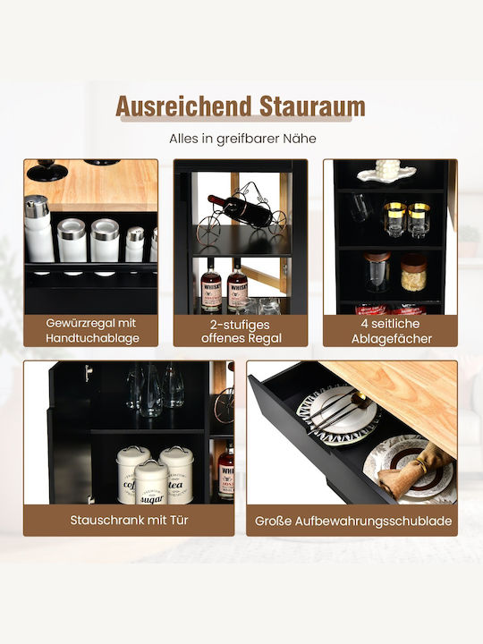 Boden Küchenschrank Schwarz 124x76x92cm