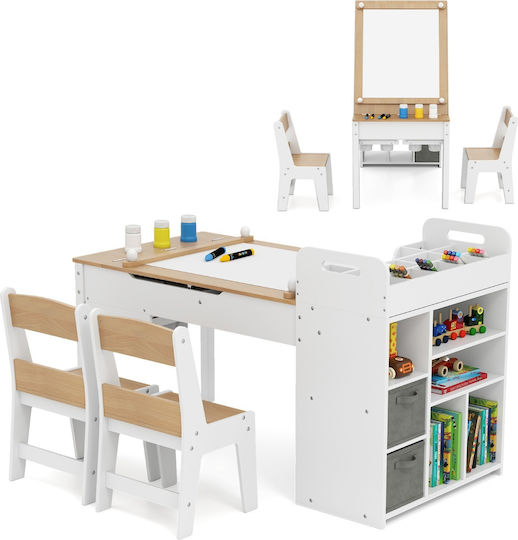 Kids Table and Chairs Set for Painting Costway