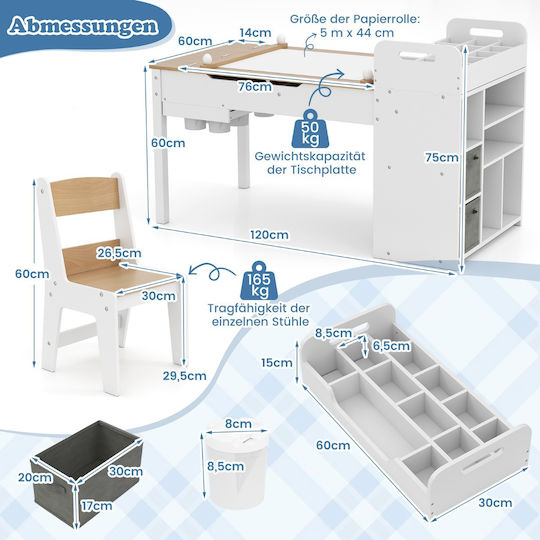 Kids Table and Chairs Set for Painting Costway