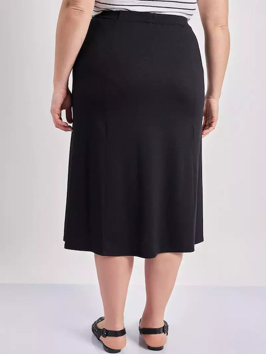 С висока талия Midi Пола Black