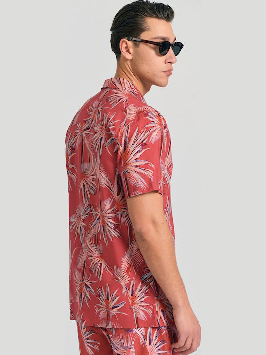 Short-sleeved Shirt in Wide Line Orange