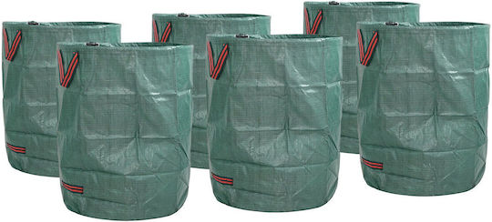 vidaXL Trash Bags for the Garden Capacity 300lt with Handles 66x66cm 12pcs Green