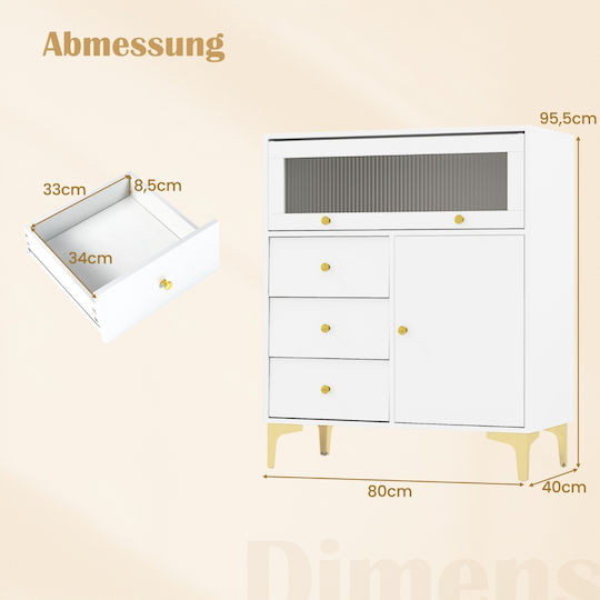 Bibliothek Gold 80x40x95,5cm